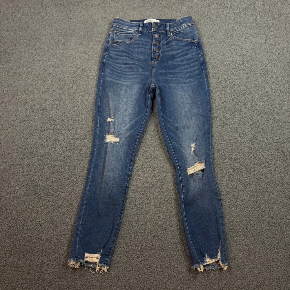 Abercrombie & Fitch Womens 26/2S Blue Curve Love High Rise Super Skinny Jeans